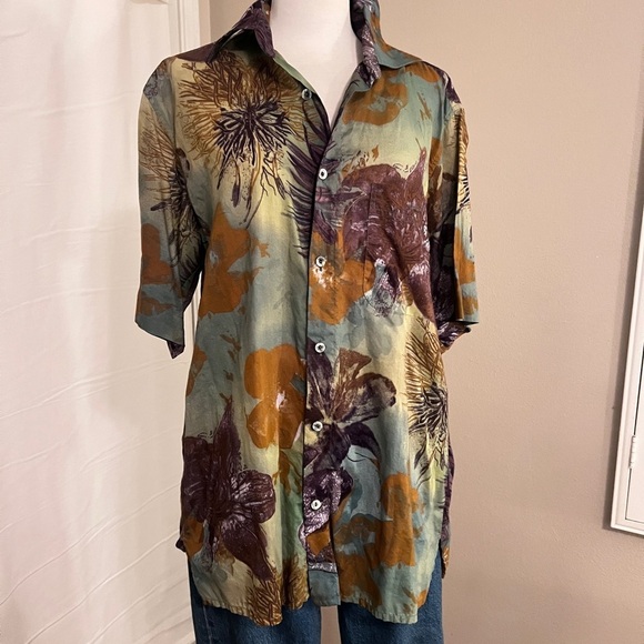 Vintage Georg Roth Of Germany 100% Cotton Floral Button Down Blouse - Picture 4 of 4